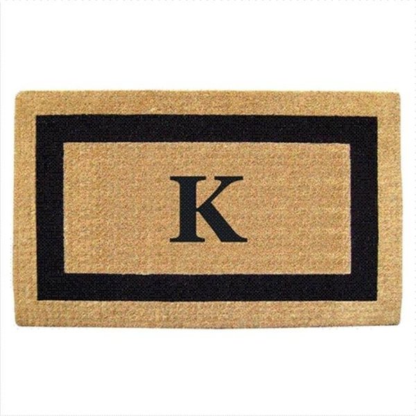 Nedia Home Nedia Home 02020L Single Picture - Black Frame 22 x 36 In. Heavy Duty Coir Doormat - Monogrammed L O2020L